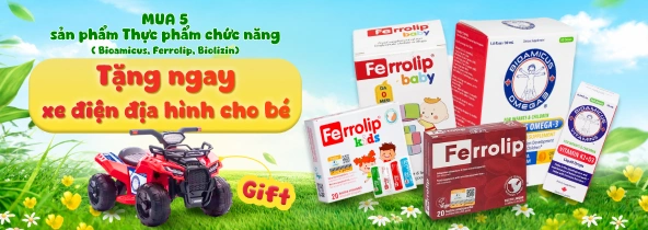 Mua 5 sản phẩm Thuc phẩm chức năng trúng ngay xe điện địa hình ( Bioamicus, Ferrolip, Biolizin)
